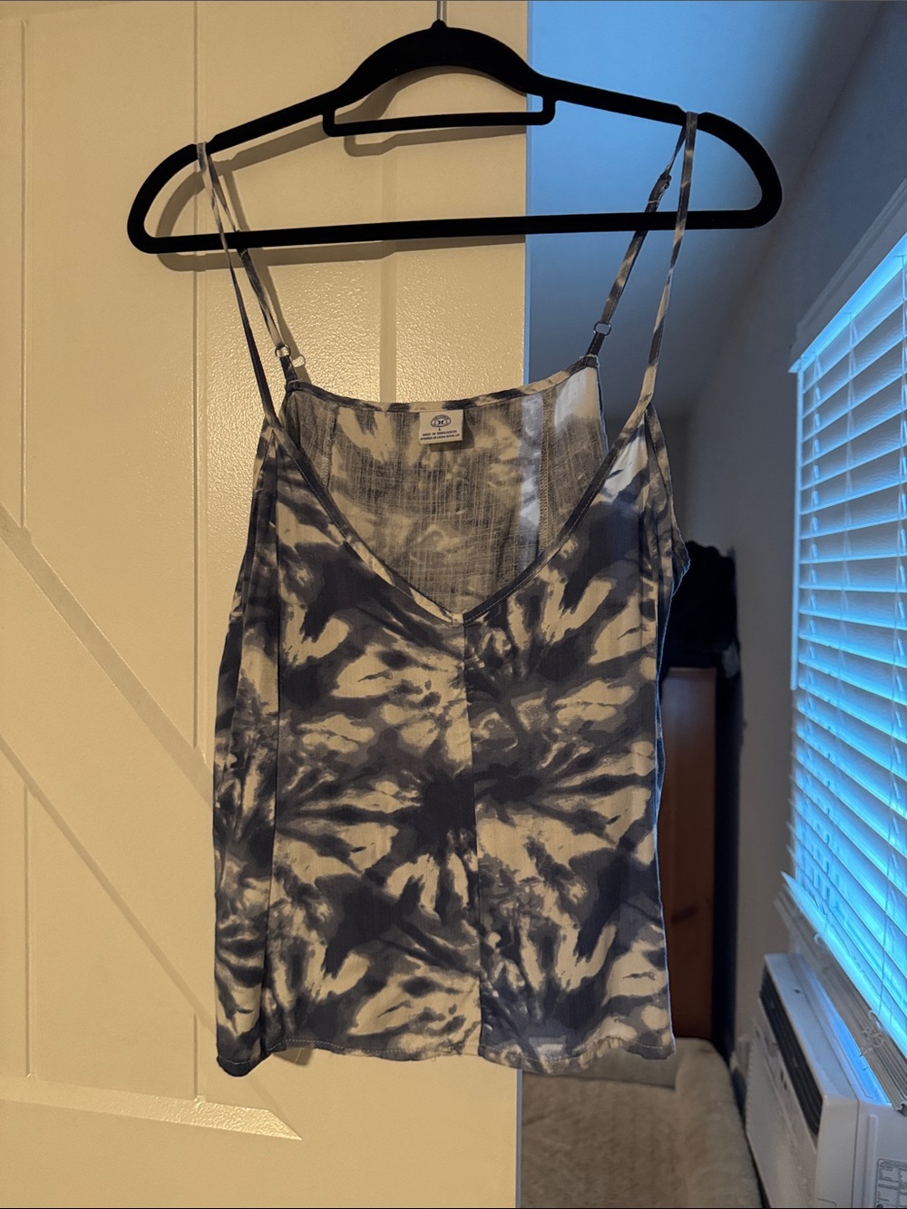 Hurley Blue and White Tie-Dye Spaghetti Strap Cami